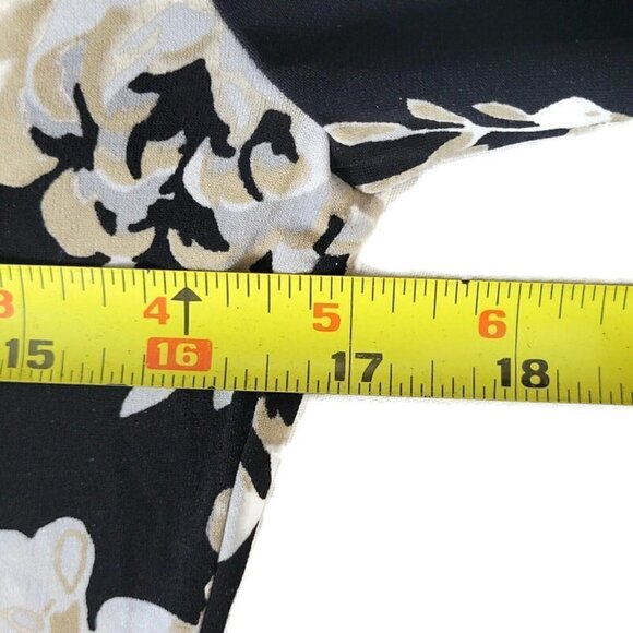 WHBM Floral Shift Dress Cowl Neck 3/4 Sleeve Pullover Jersey Knit - Picture 7 of 9